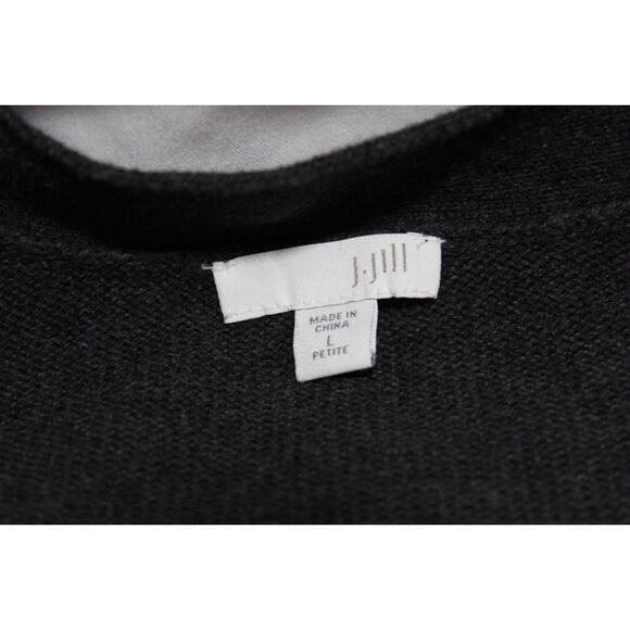 J Jill Women's LP Charcoal Gray Knit Button-up Cardigan Pockets LS Wool Blend - Picture 4 of 14